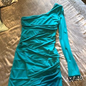 Teal cocktail dress